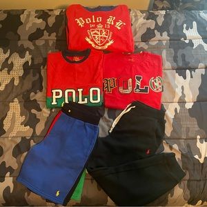 EUC BUNDLE‼️Boys Polo Ralph Lauren 2 shirts 1 shorts 1 sweatpants 1 Hoodie‼️